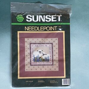 Sunset Needlepoint Kit Ewe Love Me Vintage 1985 12” by 12”